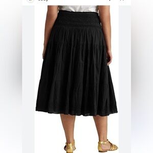 Ralph Lauren black label  peasant embroidery maxi skirt  1x whimsigoth fairy